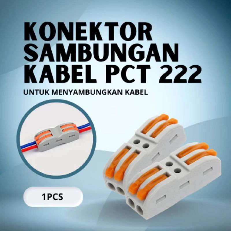 TERMINAL PENYAMBUNG KABEL LISTRIK 2 PIN WIRE CABLE CONNECTOR PCT 222 KONEKTER BLOcKSPESIFIKASI :-2 P