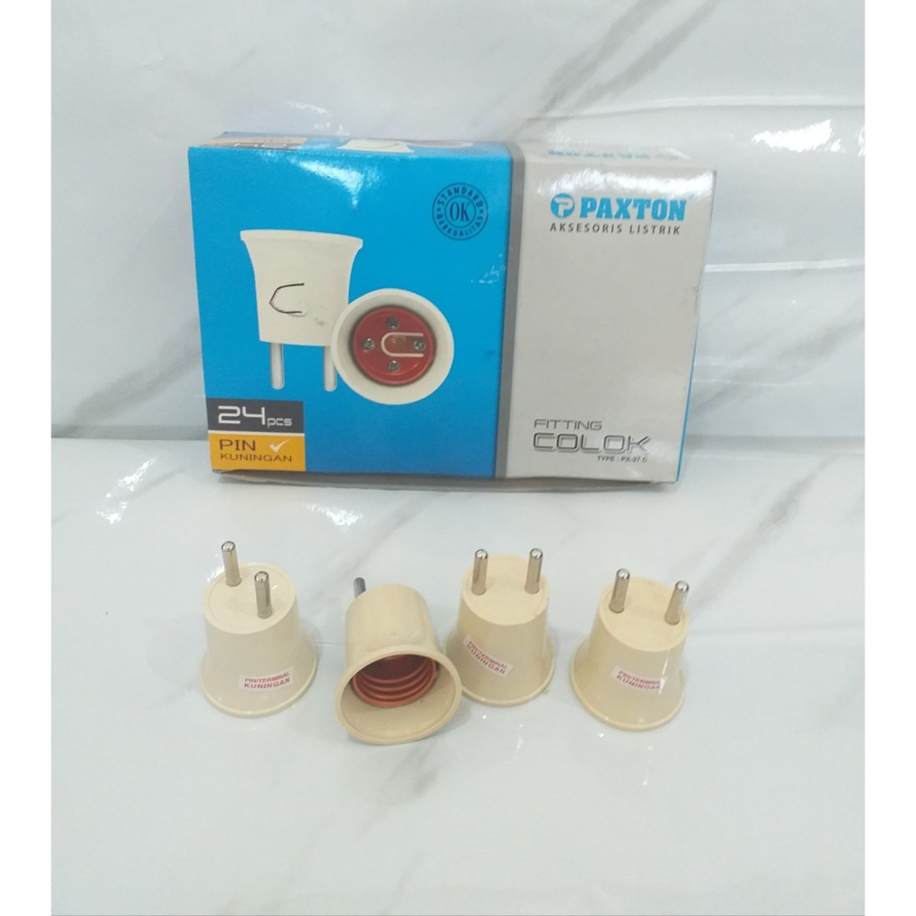 Fiting Fitting Colok Lampu E27 PAXTON Pin Kuningan / Dudukan Lampu  top top***