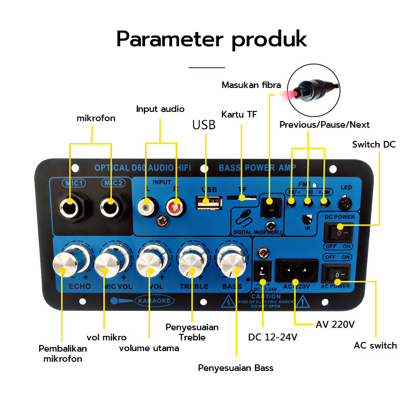 (diskon besar) amplifier board audio bluetooth usb radio tf diy subwoofer d100 d60 d50 d20 d10