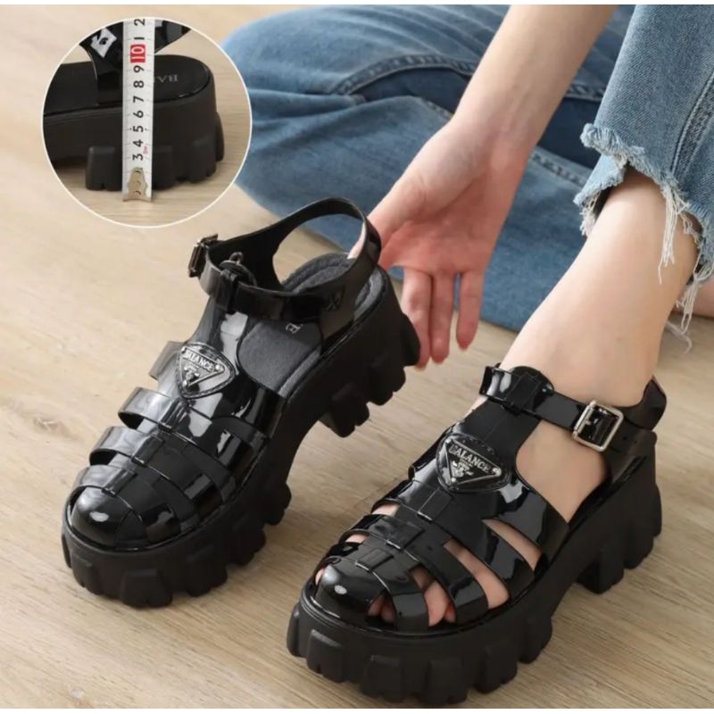 Sandal wanita import wedges premium gladiator