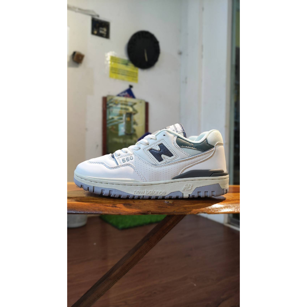 Sepatu sneakers pria wanita NB 550 WHITE GREY premium quality