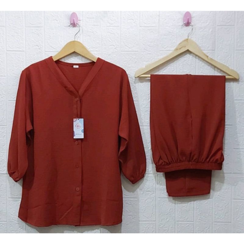 SET WANITA ANDIN KATUN PREMIUM/SETELAN WANITA DEWASA MASA MINI/SETELAN WANITA BUSUI