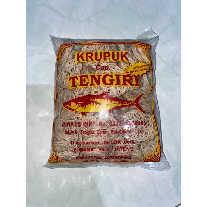 

kerupuk ulir putih seblak tengiri