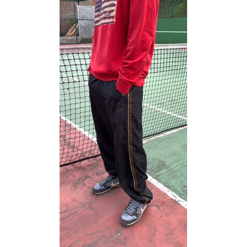 VINTAGE Y2K NIKE STRIPE TRACK SUIT TRAINING PANTS BLACK