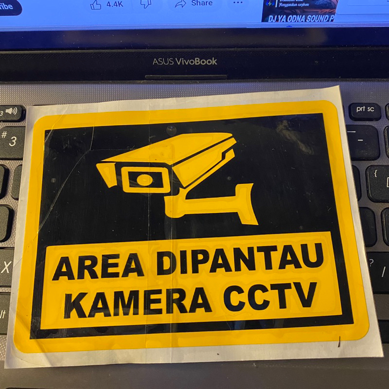 sticker cutting cctv buat perumahan rumah tempat kerja dll cuting stiker area dipantau kamera cctv b