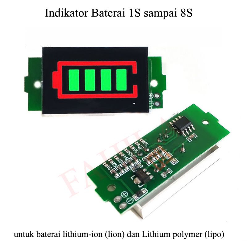 Indikator Kapasitas Baterai 1S sampai 8S Led Indikator Baterai Lithium