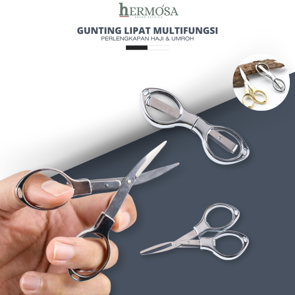 HERMOSA Gunting Lipat Stainless Portable Premium Perlengkapan Haji & Umroh