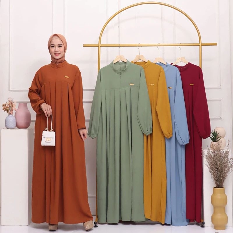 GAMIS CRINKLE POLOS HINATA MAXI LEBARAN SIMPLE MEWAH BAJU