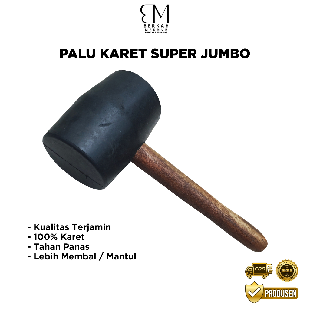 PALU KERAMIK FULL KARET DATAR GAGANG KAYU SIZE SUPER JUMBO