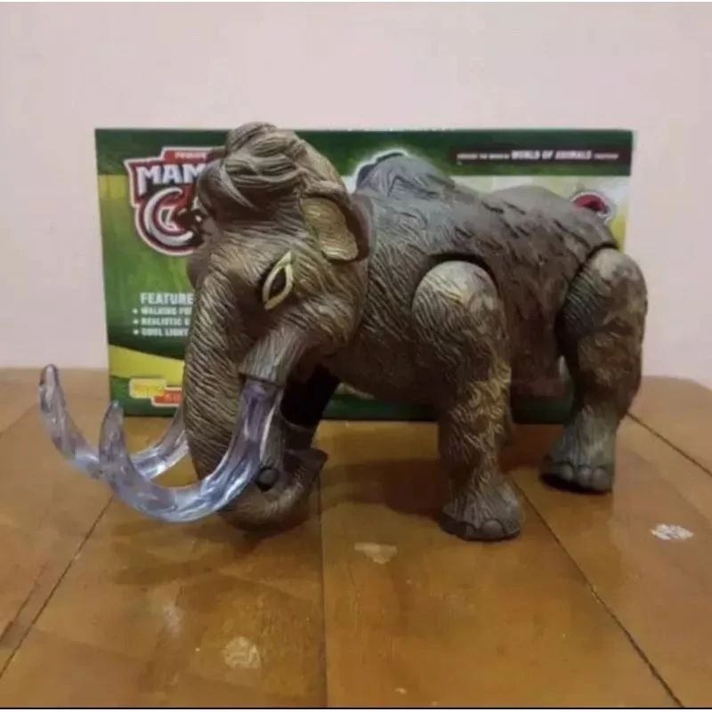 Mainan Edukatif Hewan gajah purba mammoth gajah battery