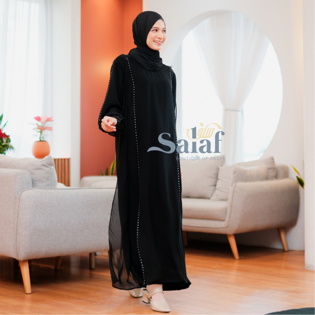 Abaya Hitam Gamis Turkey Bahan Kain Saudi-4