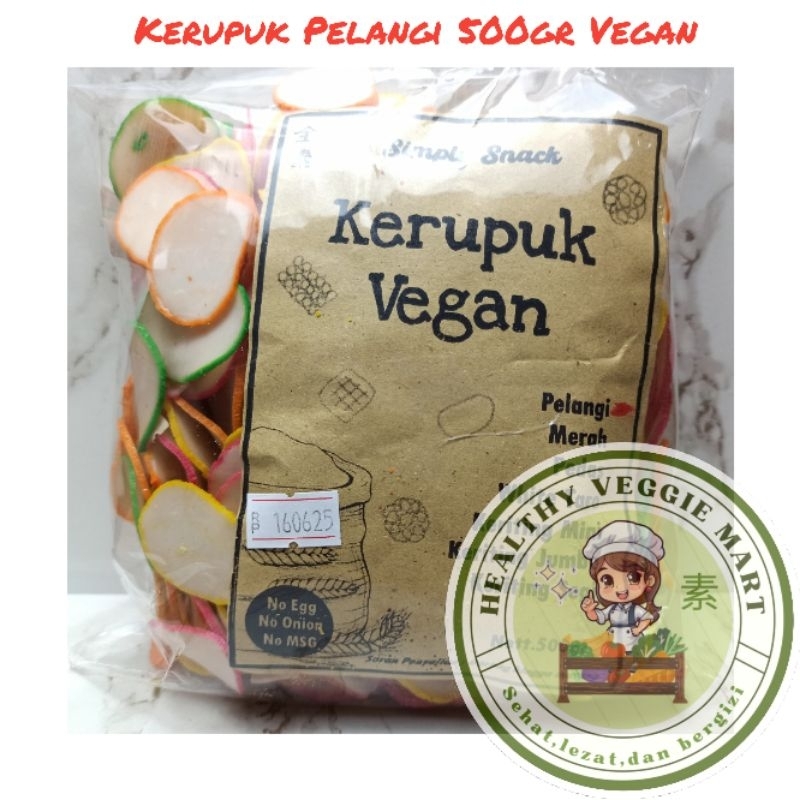 

Kerupuk Vegetarian Pelangi 500gr / Krupuk Vegetarian / Kerupuk Vegan Simply Snack