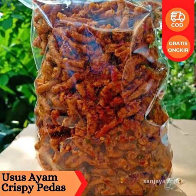

usus krispi/krispi usus/pedas/ori daun jeruk 500g