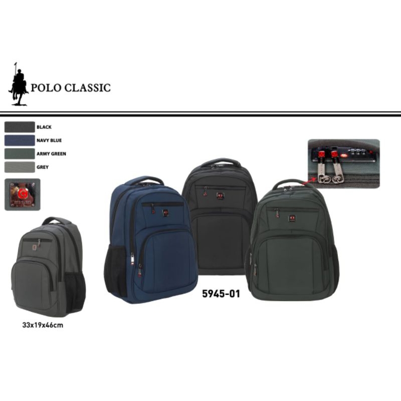 Tas Kerja Ransel Pria Import Original Polo Classic
