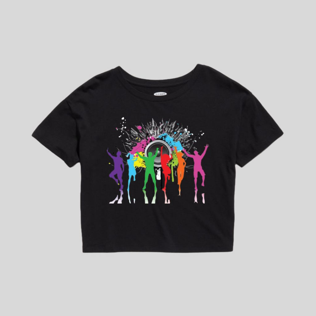 May Clothing Crop Top Music Dance Dewasa Bahan Cotton Warna Hitam Merah Hijau Neon