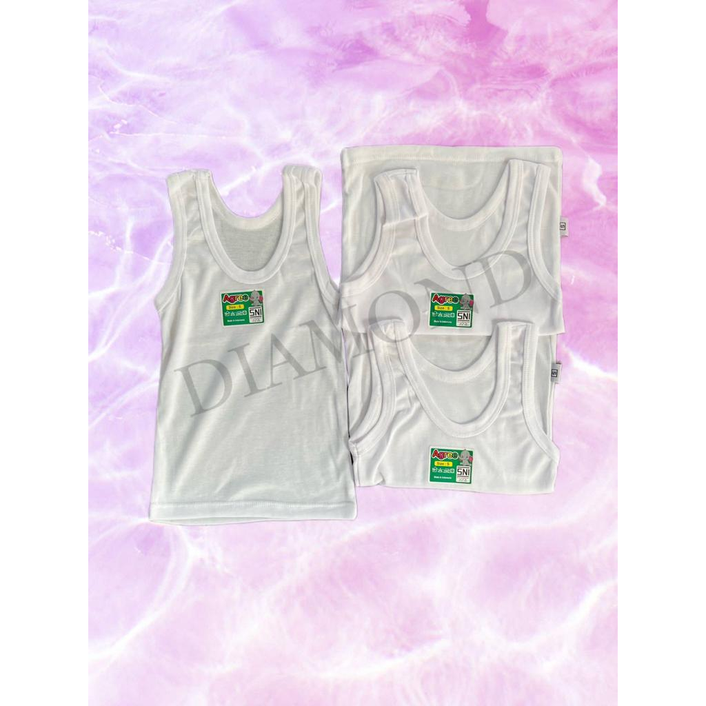 (6pcs) Singlet Anak Merek Agree Kids /Singlet anak Laki-Laki dan Perempuan