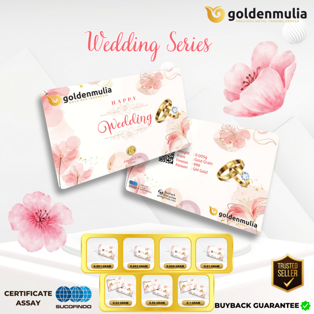 GOLDEN MULIA Logam Mulia Gift Series Wedding 0.001 gr - 0.01 gr