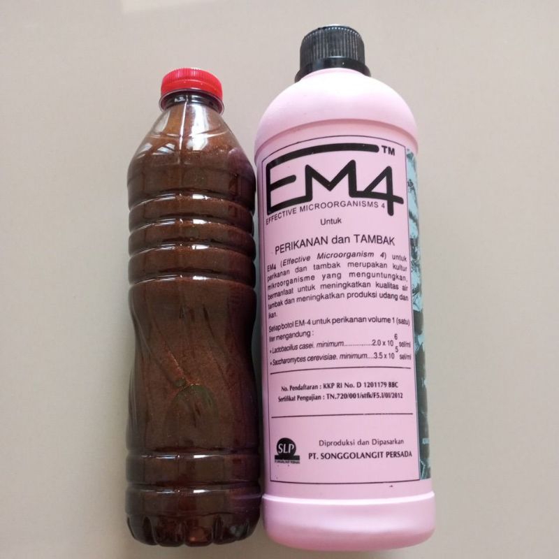 EM4 perikanan dan Molase / Tetes Tebu 700g paket hemat. Agar ikan Tumbuh sehat dan cepat besar