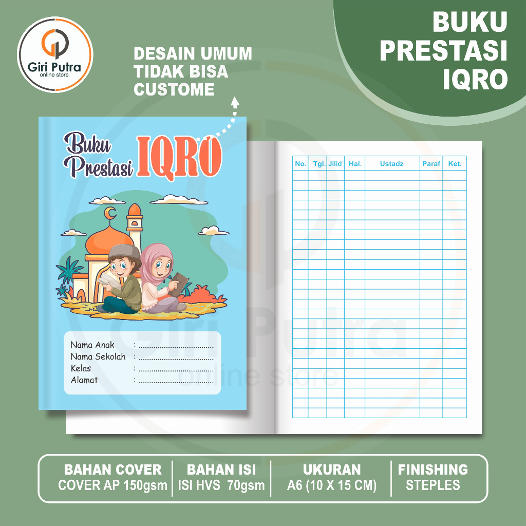 

BUKU PRESTASI IQRO / TKA, TPA, RA, PAUD