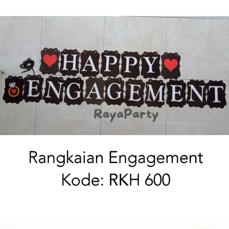Tulisan Happy Engagement/ Banner Engagement / Rangkaian Happy Engagement/ Bunting Flag happy Engagem