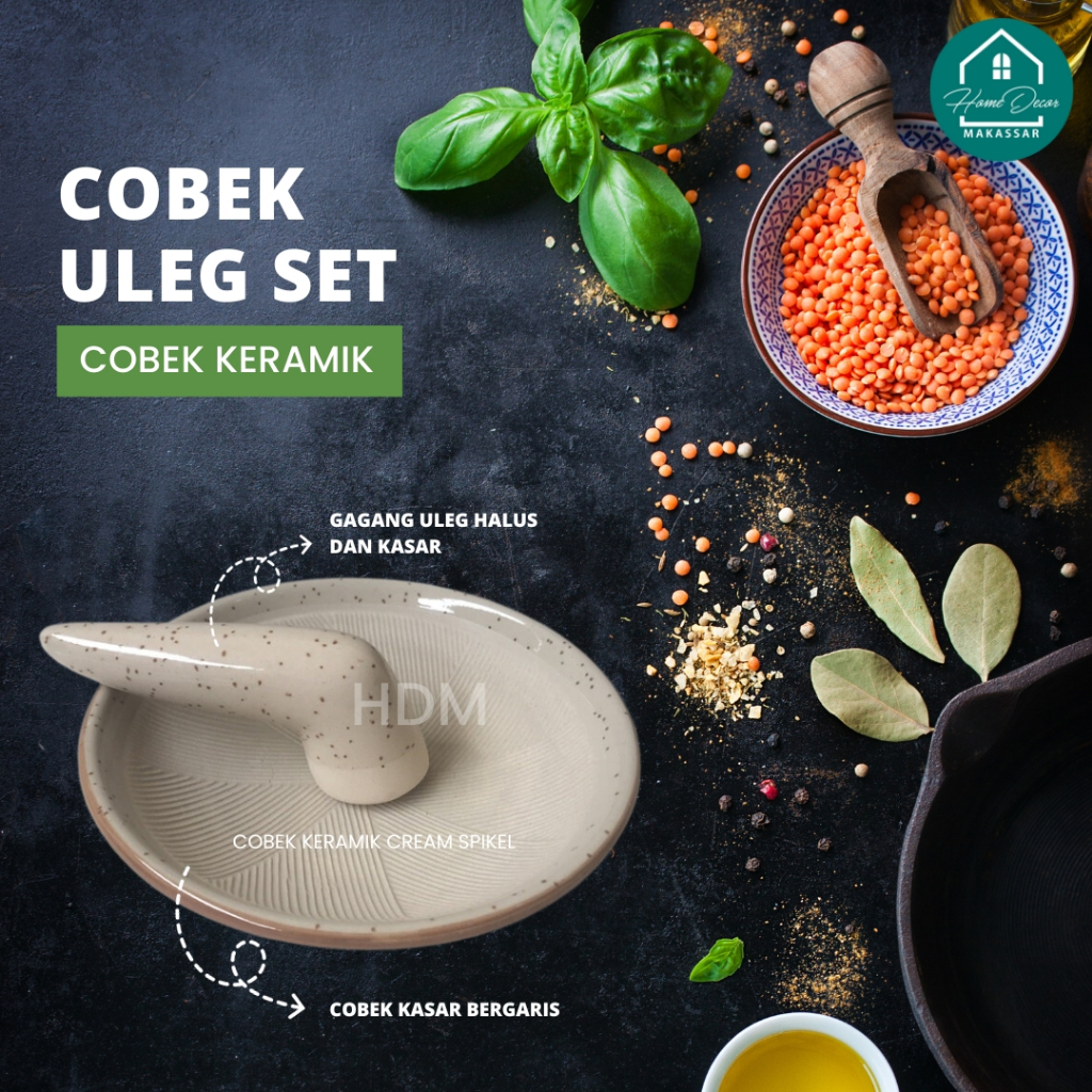 Ulekan Cobek Uleg Keramik Viral Fancy Lucu Unik/Cobek Aesthetic