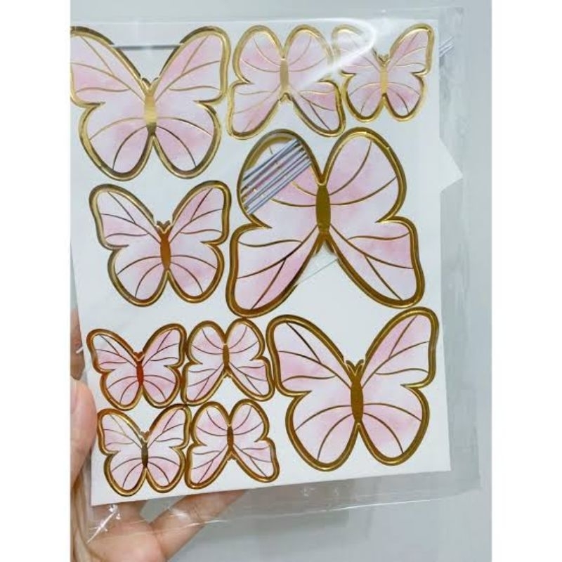 BUTTERFLY TOPPER KUPU KUPU/TOPPER KUPU KUPU BIRTHDAY/TOPPER KUE TART/HIASAN KUE TART/DECORASI KUE TA