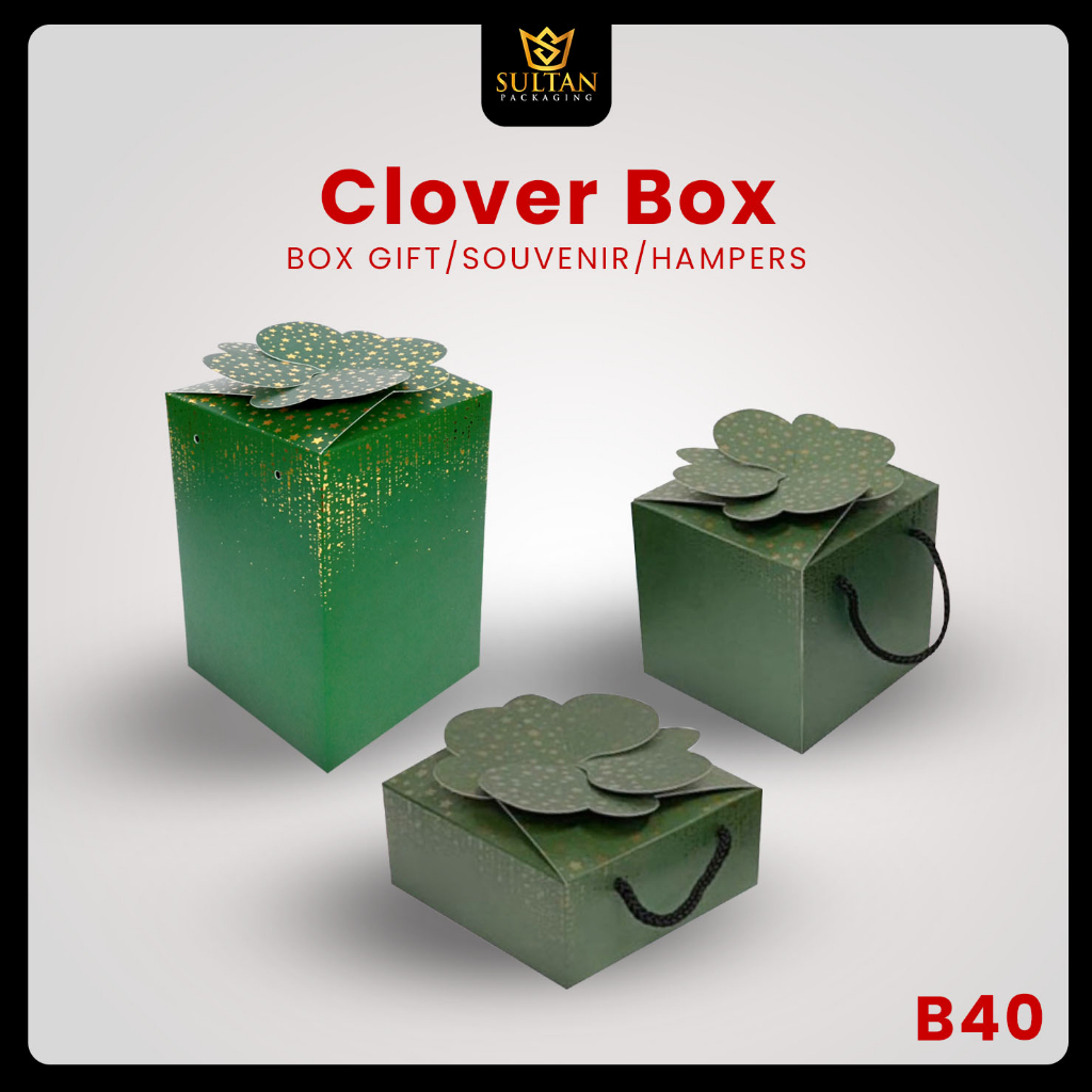 

Clover Box - Dus Packaging Kado - Box Souvenir - Kotak Hadiah Mewah - B40