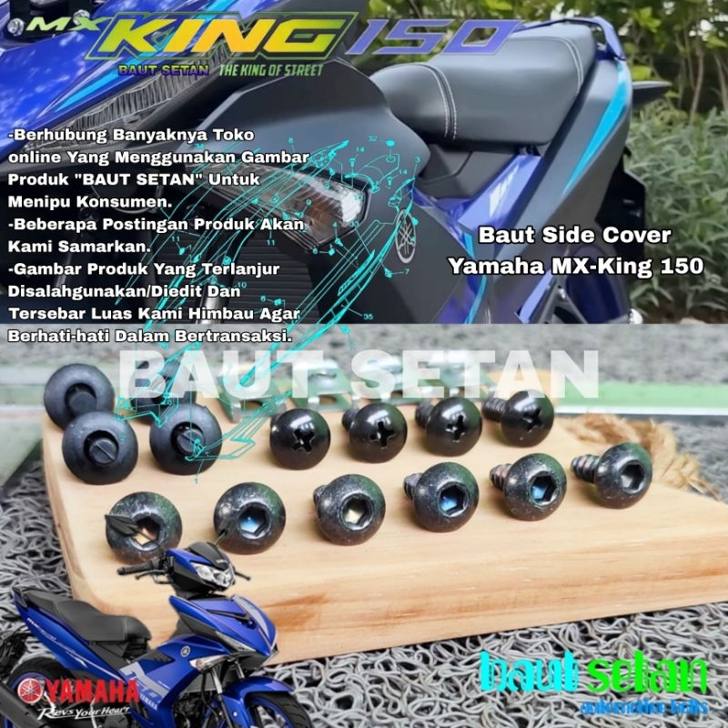 baut fullset cover body belakang Mx-King 150/baut body Mx-King 150