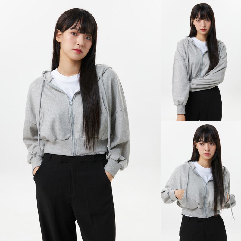 big sale crop up zipper hoodie hm