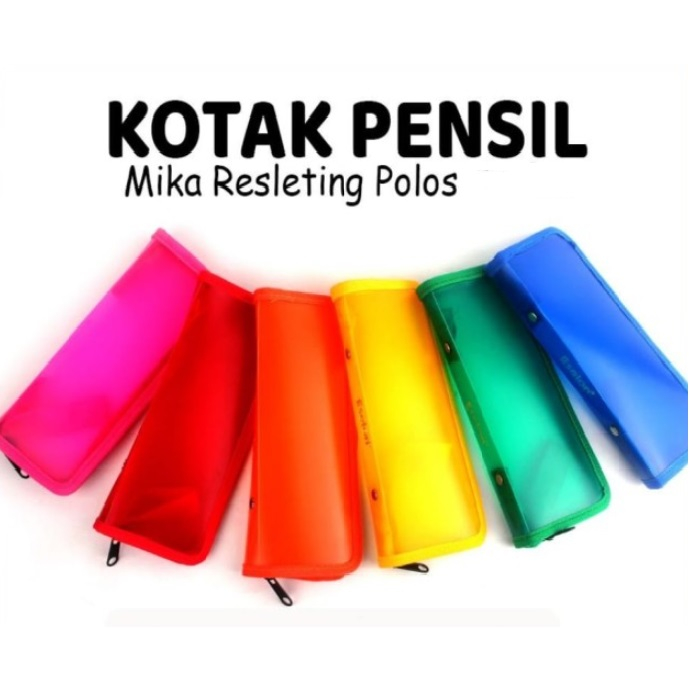 

KOTAK PENSIL PLASTIK MIKA MURAH / TEMPAT PENSIL CASE SLETING RESELETING ZIPPER