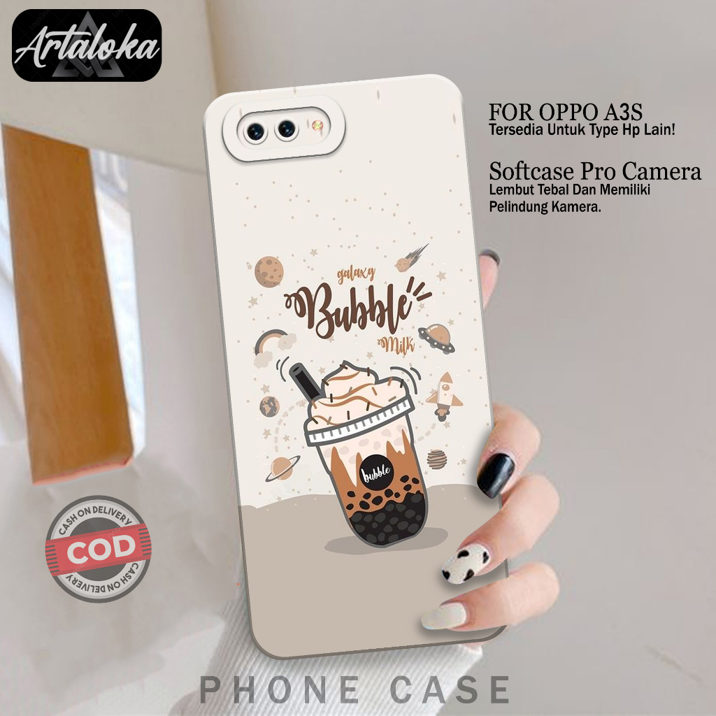 Case Hp Oppo A3S Terbaru Fashion Case BOBA Softcase Oppo A3S Case Pro Camera Silikon Tpu Macaroon Ca