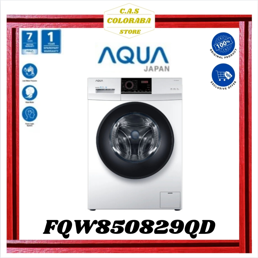 MESIN CUCI AQUA JAPAN FQW850829QD MESIN CUCI FRONT LOADING 8,5 KG FQW850829 FQW8508 MESIN CUCI 8.5KG