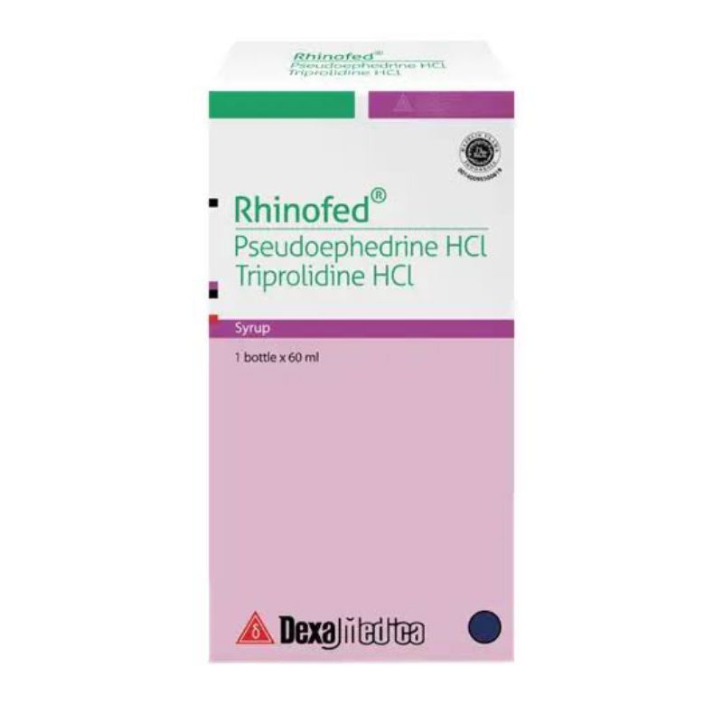 Rhinofed Sirup 60 ml/ Meringankan pilek dan alergi pernapasan hidung/ Rhinofed Sirup 60 ml