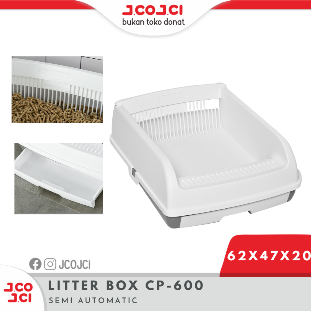 Litter Box Deluxe Toilet CP 600 / Toilet Kucing Semi Otomatis