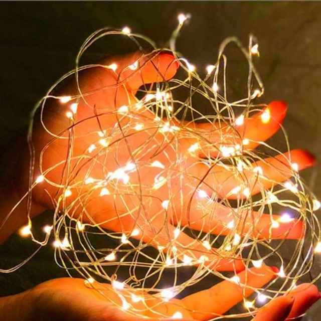 Lampu Tumblr Kawat Mini 10 Meter 100 LED Lampu Tumbler Baterai Lampu Hias Dekorasi Hampers