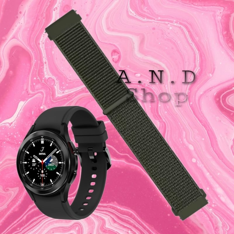 STRAP NYLON NILON WATCH BAND TALI JAM TANGAN SMARTWATCH SAMSUNG GALAXY WATCH 4 CLASSIC 46MM ACC SMAR
