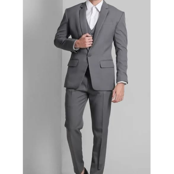 PRYZA Jas Blazer Pria Stelan 2 In 1 Abu  Model Terbaru Terpopuler Termurah Slimfit Formal Casual Kor