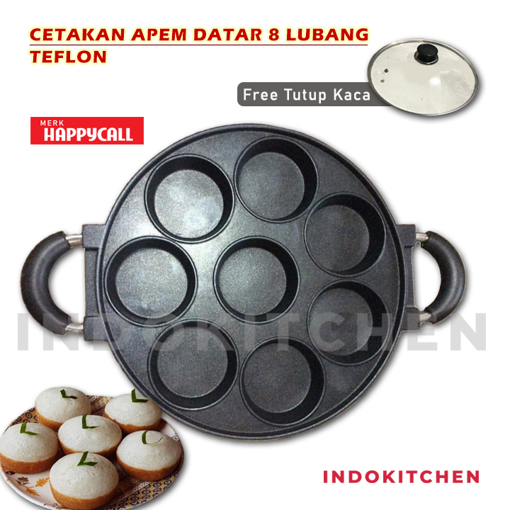 Cetakan Apem Happycall 8 Lubang Teflon Anti Lengket/ Cetakan Kue Lumpur Apem/ Snack Maker 8 Holes/ C