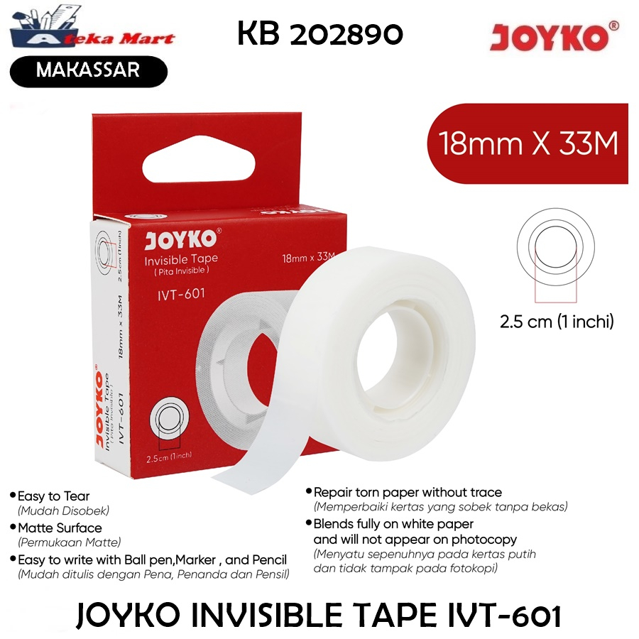 

[1 PCS] IVT-601 JOYKO INVISIBLE TAPE IVT-601 ISOLASI BISA DI TULIS