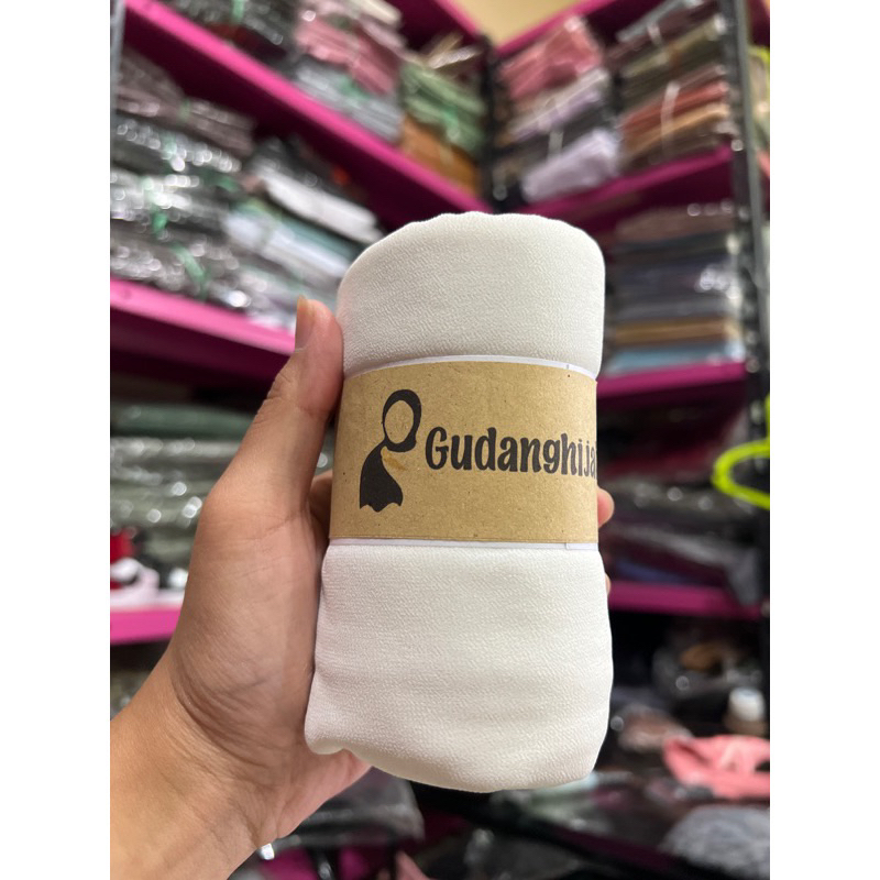 Pashmina Ceruty Broken White | Pashmina ceruty Putih tulang || Pashmina Bw