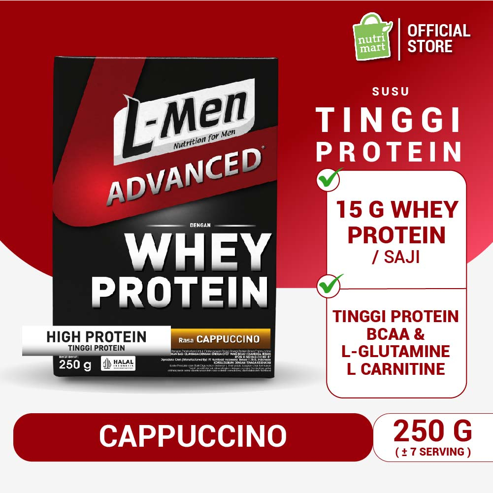 L-Men Whey Advanced Cappuccino 250 gram - Suplemen Tinggi Whey Protein