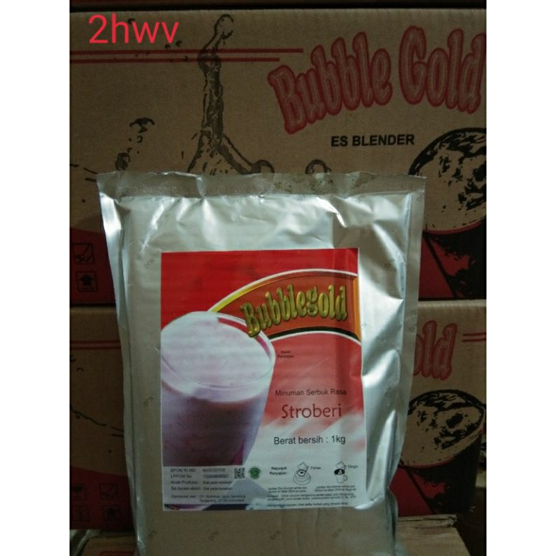 

Bubuk Minuman/Buble Gold Stroberi 10KG(SATU DUS)