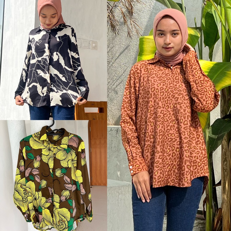 HNM SATIN N CRINCLE SHIRT / Kemeja satin (HM.01) (33-6)