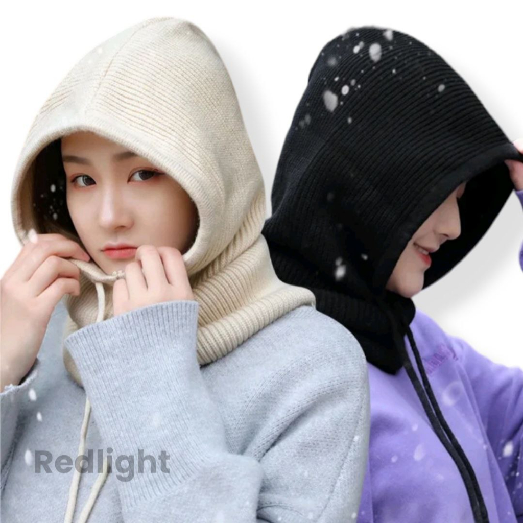 RK Redlight - hijab rajut kupluk hoodie Rajut BLACLAVA Rajut Premium Tebal