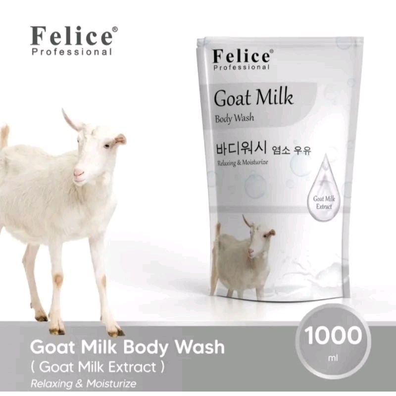 Felice Goat Body Wash memutihkan Badan Dan menjaga kulit badan 1000ml
