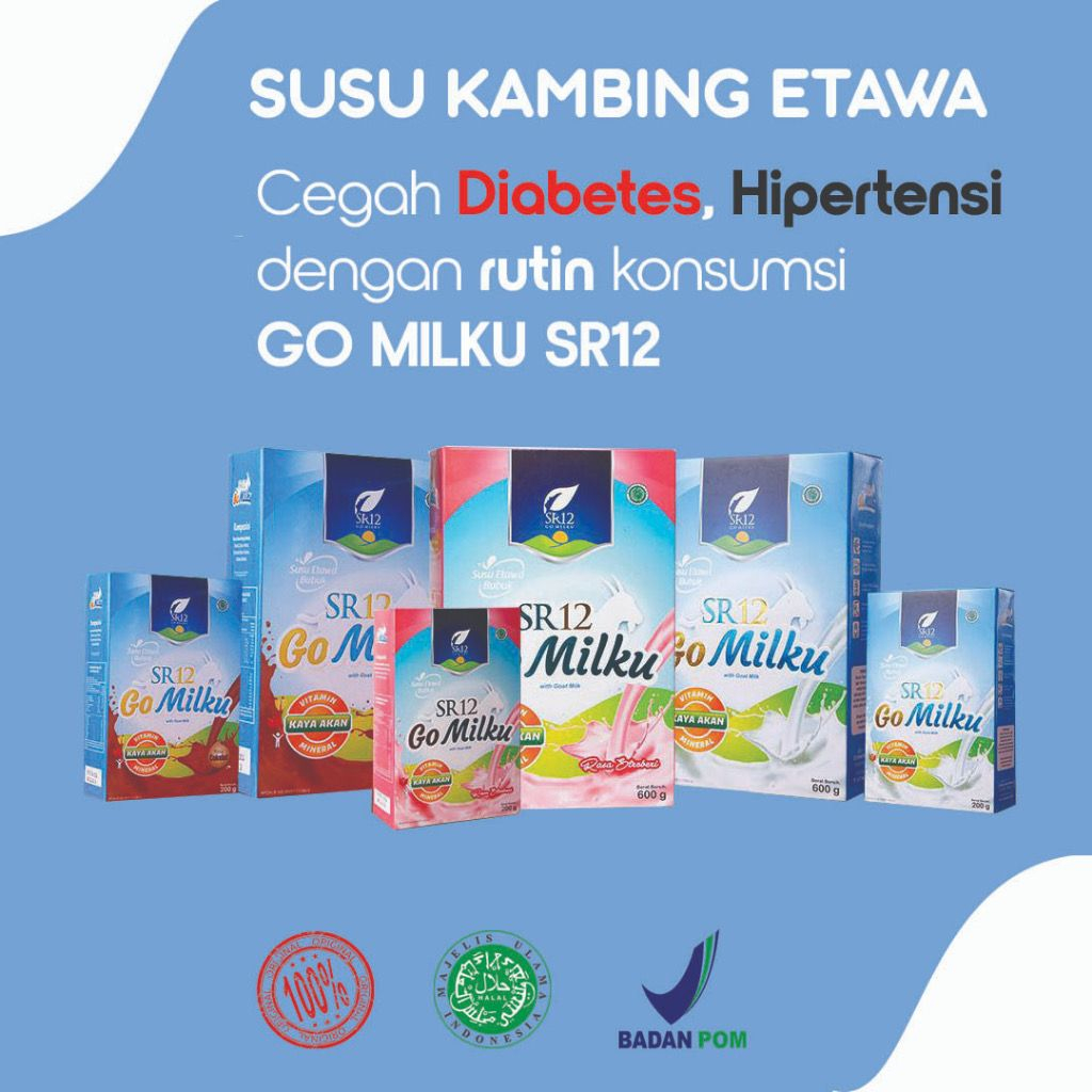 

SR12 Go Milku Susu Kambing Etawa Bubuk Halal BPOM Meningkatkan Kesehatan Imun Melancarkan ASI