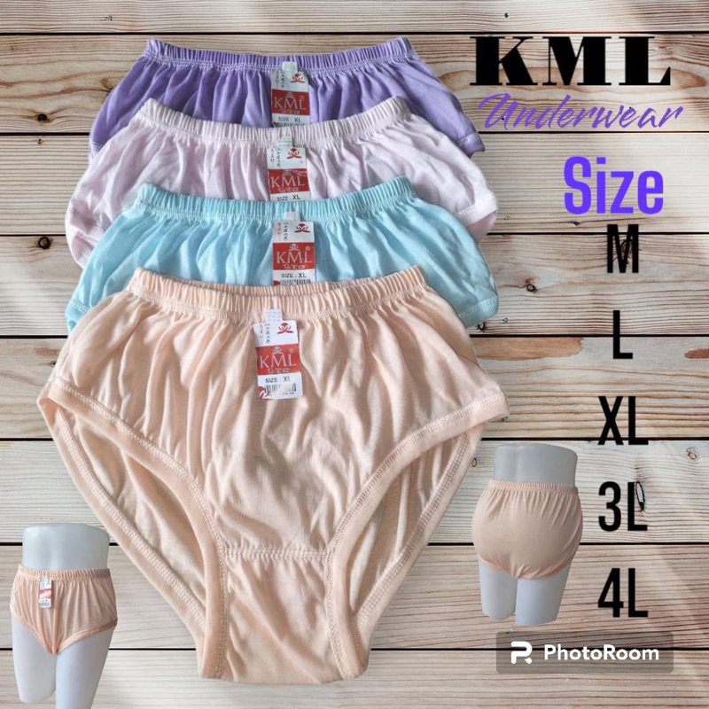 [ 1 Lusin / 6 PCS ] CELANA DALAM WANITA HALUS "KML" M-L-XL-XXL-XXXL