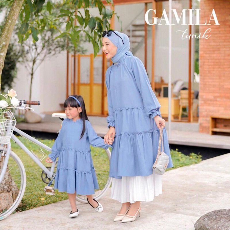 Tunik gamila couple ibu dan anak / tunik couple ibu anak / dress couple ibu anak / baju kembar ibu a