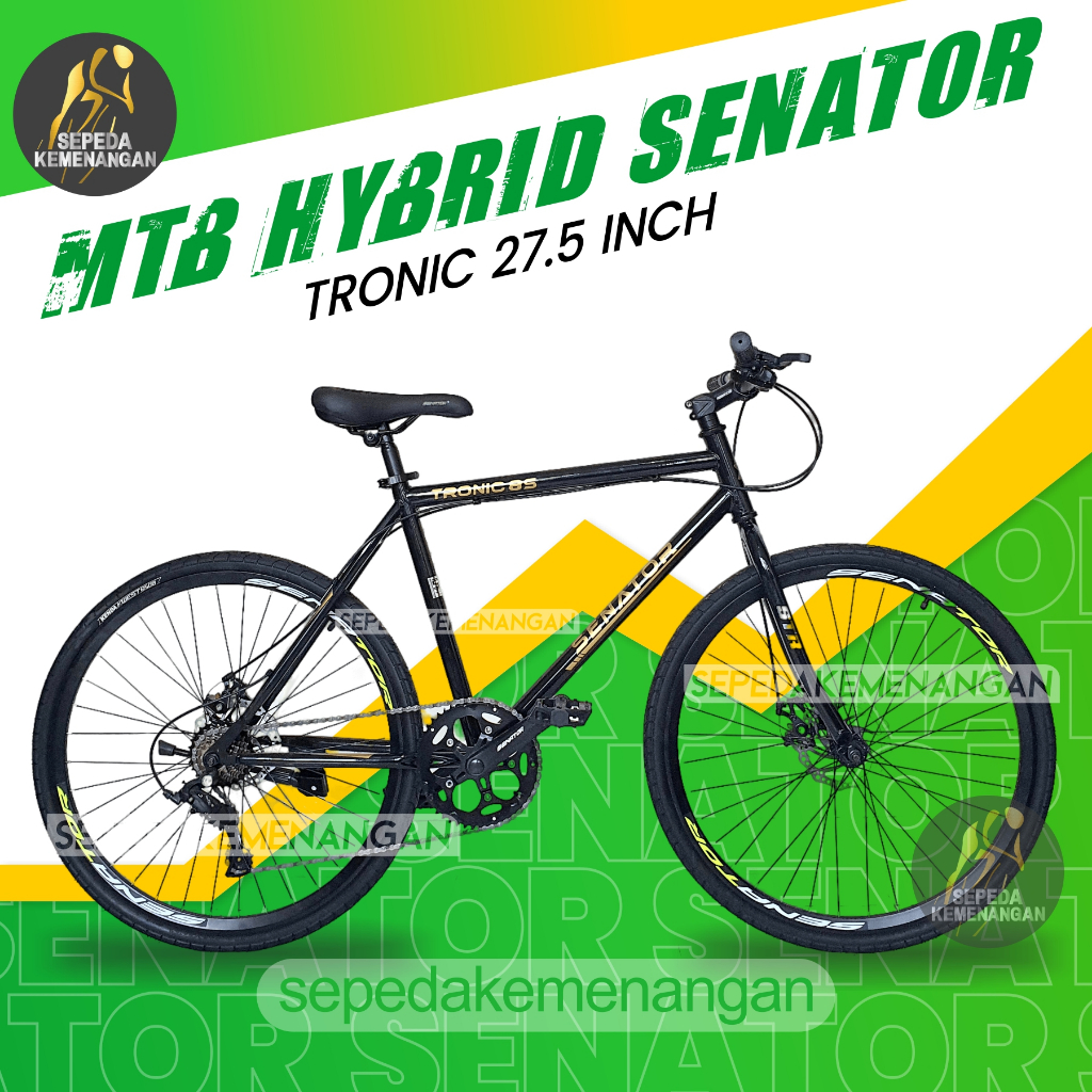 SEPEDA GUNUNG MTB HYBRID SENATOR TRONIC 8 SPEED UKURAN 27,5 INCH
