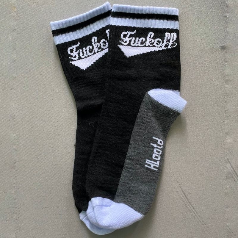 Kaos kaki Old School Pendek 3/4 Dewasa Unisex Keren Premium Distro-Hlootd FVk of hitam